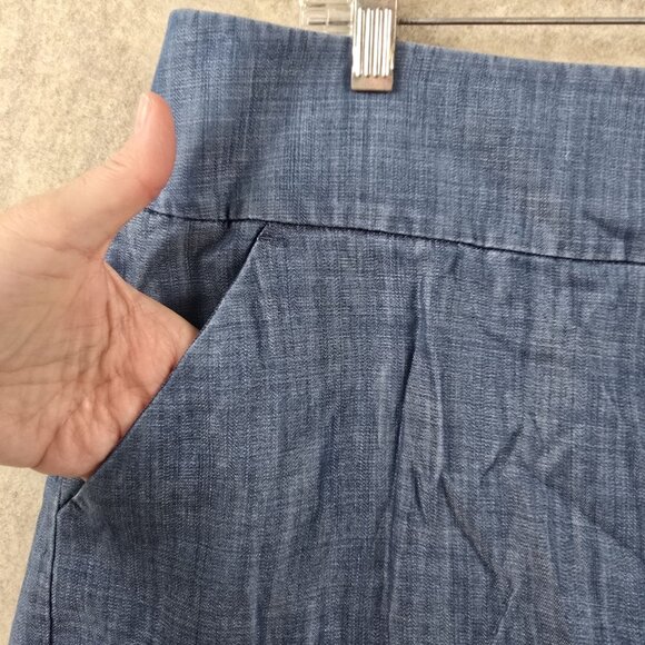 Ann Taylor Womens Blue Chambray Skirt Mid-Rise Size 8 Casual Lightweight Cotton - Picture 4 of 9